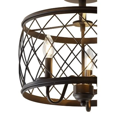 15" Eleanor Metal LED Semi Flush Mount Ceiling Light Black (Includes Energy Efficient Light Bulb) - JONATHAN Y 2 15" Eleanor Metal LED Semi Flush Mount Ceiling Light Black (Includes Energy Efficient Light Bulb) - JONATHAN Y - Image 2