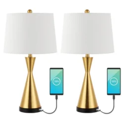 (Set Of 2) 26" Colton Classic French Country Iron LED Table Lamp With USB Charging Port (Includes LED Light Bulb) - JONATHAN Y -Adesso Shop GUEST e635d6d3 4622 4a3d b0af f4265eadd5eb