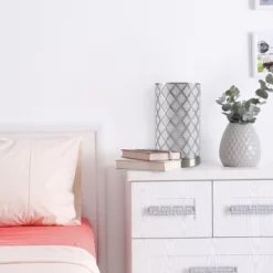 Tree Bark Pattern Uplight Table Lamp Medium Silver (Includes LED Light Bulb) - Lavish Home -Adesso Shop GUEST e656b294 9e9f 47d4 8a92 17e0b97348bd