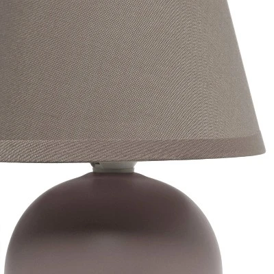 8.66" Petite Ceramic Orb Base Bedside Table Desk Lamp With Matching Tapered Drum Fabric Shade Gray - Creekwood Home 8 8.66" Petite Ceramic Orb Base Bedside Table Desk Lamp With Matching Tapered Drum Fabric Shade Gray - Creekwood Home - Image 8
