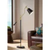 Possini Euro Design Modern Pharmacy Floor Lamp 54" Tall Matte Black Warm Gold Adjustable Metal Shade For Living Room Reading House