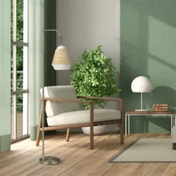 66" Lucia Brass Metal And Rattan Coastal Floor Lamp - River Of Goods -Adesso Shop GUEST e8606088 3c51 4300 9f2c db51a19ce538