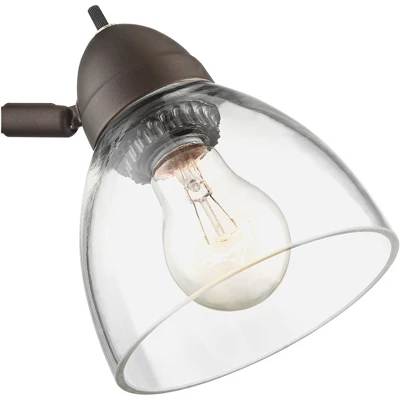 360 Lighting Riley Rustic Farmhouse Torchiere Floor Lamp With Side Lights 72" Tall Painted Bronze Metal Clear Glass Shade For Living Room Reading Home 3 360 Lighting Riley Rustic Farmhouse Torchiere Floor Lamp With Side Lights 72" Tall Painted Bronze Metal Clear Glass Shade For Living Room Reading Home - Image 3