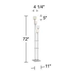 Possini Euro Design Athena Modern Floor Lamp 72" Tall Brushed Nickel 4 Light Tree Clear Outer Opal Inner Double Glass Shade For Living Room Bedroom -Adesso Shop GUEST e8cabe55 3844 46db 8a47 1fcb6201ba08