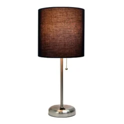 19.5" Bedside Power Outlet Base Metal Table Desk Lamp Brushed Steel With Fabric Shade Black - Creekwood Home 10 19.5" Bedside Power Outlet Base Metal Table Desk Lamp Brushed Steel With Fabric Shade Black - Creekwood Home -Adesso Shop GUEST e8d23636 9146 4cdd a6fb 1762d3a45fc7