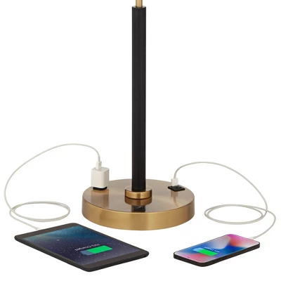 Possini Euro Design Possini Euro Carlyle USB Port And Outlet Modern Desk Lamps Set Of 2 2 Possini Euro Design Possini Euro Carlyle USB Port And Outlet Modern Desk Lamps Set Of 2 - Image 2