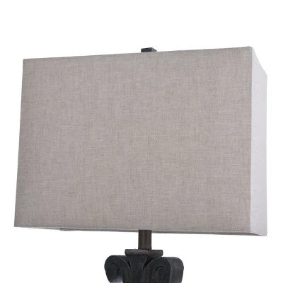 Brampton Open Scroll Design Table Lamp With Rectangle Shade Blue - StyleCraft 3 Brampton Open Scroll Design Table Lamp With Rectangle Shade Blue - StyleCraft - Image 3