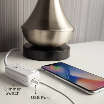 360 Lighting Modern Table Lamp With USB Charging Port 20.5" High Green Ribbed Ceramic Oatmeal Fabric Drum Shade For Bedroom Desk (Color May Vary) 8 360 Lighting Modern Table Lamp With USB Charging Port 20.5" High Green Ribbed Ceramic Oatmeal Fabric Drum Shade For Bedroom Desk (Color May Vary) - Image 8