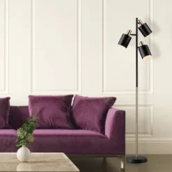 Globe Electric 67" Fiona 3-Light Matte Black Track Tree Lamp With Matte Brass Accents - Novogratz X Globe -Adesso Shop GUEST ebc761b5 d15c 4f1a ad89 448f4ee4dd2c