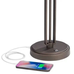 Franklin Iron Works Turnbuckle Rustic Farmhouse Desk Lamp 25" High Oil Rubbed Bronze With USB Charging Port LED Adjustable Metal Shade For Bedroom -Adesso Shop GUEST ee5cad06 e421 4683 a727 429ed879e611