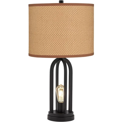 360 Lighting Marcel Industrial Table Lamps 24 1/4" High Set Of 2 Black Metal With USB Port LED Nightlight Peanut Shade For Bedroom Living Room Desk 5 360 Lighting Marcel Industrial Table Lamps 24 1/4" High Set Of 2 Black Metal With USB Port LED Nightlight Peanut Shade For Bedroom Living Room Desk - Image 5