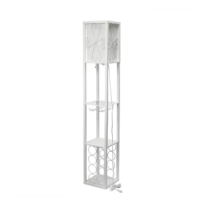Etagere Storage Shelf Floor Lamp With Linen Shade White - Simple Designs 10 Etagere Storage Shelf Floor Lamp With Linen Shade White - Simple Designs - Image 10