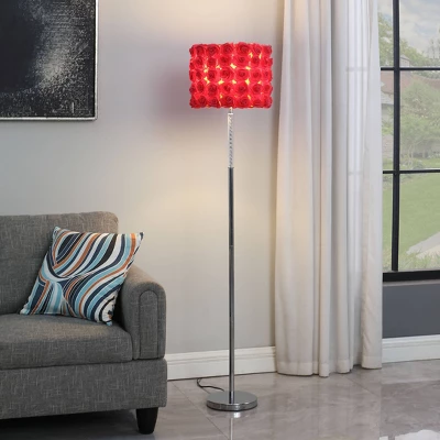 63" Red Roses In Bloom Acrylic Metal Floor Lamp - Ore International 2 63" Red Roses In Bloom Acrylic Metal Floor Lamp - Ore International - Image 2