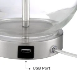 360 Lighting Modern Accent Table Lamps 21.75" High Set Of 2 With USB Charging Port Clear Glass Blue Drum Shade For Living Room Desk Bedroom Office 10 360 Lighting Modern Accent Table Lamps 21.75" High Set Of 2 With USB Charging Port Clear Glass Blue Drum Shade For Living Room Desk Bedroom Office -Adesso Shop GUEST f00df3f3 b391 468b 9ff0 9e1d85d13e1c