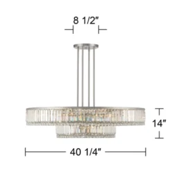 Stiffel Brushed Nickel Chandelier 40 1/4" Wide Modern 2-Tier Frame Clear Crystal 16-Light Fixture For Dining Room House Entryway -Adesso Shop GUEST f01af0d7 73e2 44e3 b61a 569c85689c55