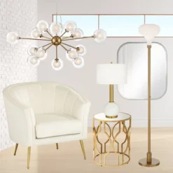 Possini Euro Design Spheres Antique Brass Chandelier 30" Wide Mid Century Modern Sputnik Glass Shade 15-Light Fixture For Dining Room Kitchen Island -Adesso Shop GUEST f131dd73 bac9 45c5 b238 e3ca68c2d923