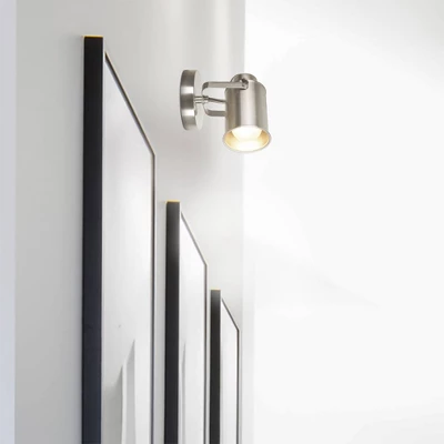 6" Spotlight Desk Or Wall Mount Accent Table Lamp Brushed Nickel - Cresswell Lighting 1 6" Spotlight Desk Or Wall Mount Accent Table Lamp Brushed Nickel - Cresswell Lighting