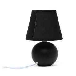 8.66" Petite Ceramic Orb Base Bedside Table Desk Lamp With Matching Tapered Drum Fabric Shade Black - Creekwood Home -Adesso Shop GUEST f19c5dc1 fa3e 4f43 8e54 53e81addc00c 1