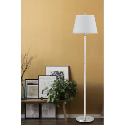 60" 3-way Andros Metal Floor Lamp Brushed Steel - Cal Lighting 1 60" 3-way Andros Metal Floor Lamp Brushed Steel - Cal Lighting