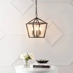 10" 3-Light Ojai Iron Classic Modern Lantern LED Pendant - JONATHAN Y -Adesso Shop GUEST f20e8ce2 6a42 42f3 b31e 663a1289eff6