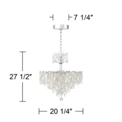 Vienna Full Spectrum Villette Chrome Chandelier 27 1/2" Wide Modern Cascade Crystal 6-Light LED Fixture For Dining Room Foyer Kitchen Island Entryway -Adesso Shop GUEST f234766a be92 4b96 ae8a 902bc3d4b6e5