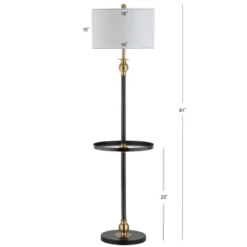 61" Metal Evans End Table Floor Lamp (Includes LED Light Bulb) Black - JONATHAN Y -Adesso Shop GUEST f24710ef d2a5 469d bd1c 4b40c2d32817