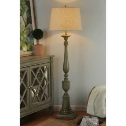 64" Antique French Polyester Resin Floor Lamp Olive Green - StyleCraft -Adesso Shop GUEST f2a347c9 da4d 4ad1 9b96 c41f44db54f4