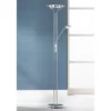 360 Lighting Perseus Modern Torchiere Floor Lamp With Reading Light 71 3/4" Tall Chrome Silver Metal LED Adjustable For Living Room Bedroom House Home