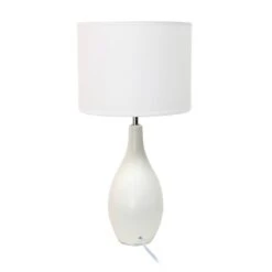 18.11" Traditional Standard Ceramic Dewdrop Table Desk Lamp With Matching Fabric Shade Off-White - Creekwood Home 11 18.11" Traditional Standard Ceramic Dewdrop Table Desk Lamp With Matching Fabric Shade Off-White - Creekwood Home -Adesso Shop GUEST f2ab8e61 8d8f 44f9 b878 6122b076d5a7