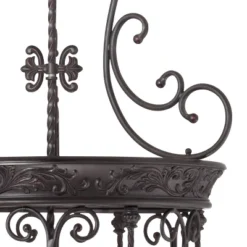 Franklin Iron Works French Scroll Rubbed Bronze Chandelier 27 1/2" Wide Rustic 12-Light Fixture For Dining Room House Kitchen Island Entryway Bedroom -Adesso Shop GUEST f2ba1f13 3994 40c7 8c6e d4dc1263955c
