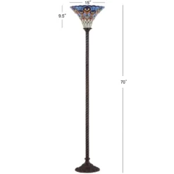 70" Peacock Tiffany Torchiere Floor Lamp (Includes LED Light Bulb) Bronze - JONATHAN Y 5 70" Peacock Tiffany Torchiere Floor Lamp (Includes LED Light Bulb) Bronze - JONATHAN Y -Adesso Shop GUEST f2d8c849 65bc 4eac ae05 8524620c8a29