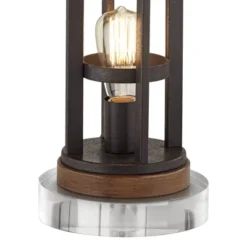 Franklin Iron Works Lucas Industrial Table Lamps Set Of 2 With Round Risers 27 1/2" Tall Bronze With USB Nightlight LED Oatmeal Drum Shade For Desk -Adesso Shop GUEST f2e4fb74 09ad 42b1 91eb 70c733c75f92