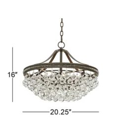 Vienna Full Spectrum Wohlfurst Bronze Pendant Chandelier 20 1/4" Wide Clear Crystal 5-Light Fixture For Dining Room House Foyer Kitchen Island Bedroom -Adesso Shop GUEST f3c90a96 70ac 4a99 8abb b76990254408