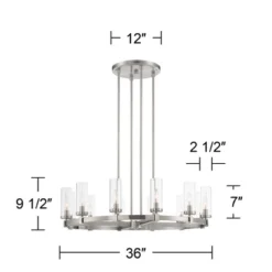 Stiffel Brushed Nickel Wagon Wheel Chandelier 36" Wide Modern Clear Glass Shade 12-Light Fixture For Dining Room House Kitchen 15 Stiffel Brushed Nickel Wagon Wheel Chandelier 36" Wide Modern Clear Glass Shade 12-Light Fixture For Dining Room House Kitchen -Adesso Shop GUEST f3efc9c0 56d2 44bc 91d8 0f996815d49c
