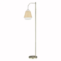 66" Lucia Brass Metal And Rattan Coastal Floor Lamp - River Of Goods -Adesso Shop GUEST f425d63a 821d 4580 9285 8ab94c4d6125