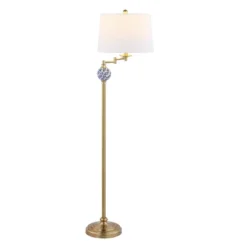 61.5" Aveiro Classic Midcentury Iron LED Floor Lamp Brass Gold LED Light Bulb (Includes LED Light Bulb) - JONATHAN Y -Adesso Shop GUEST f4b42c05 bc16 4743 92a1 18a9e05115c8