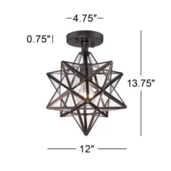 Franklin Iron Works Cuthbert Modern Farmhouse Ceiling Light Semi Flush Mount Fixture 11" Wide Black Iron Moravian Star Clear Glass Panels For Bedroom 10 Franklin Iron Works Cuthbert Modern Farmhouse Ceiling Light Semi Flush Mount Fixture 11" Wide Black Iron Moravian Star Clear Glass Panels For Bedroom -Adesso Shop GUEST f5084810 ce88 47d1 b59b 78b4a5b528f3