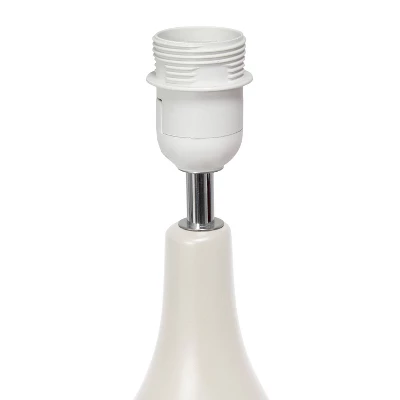 18.11" Traditional Standard Ceramic Dewdrop Table Desk Lamp With Matching Fabric Shade Off-White - Creekwood Home 2 18.11" Traditional Standard Ceramic Dewdrop Table Desk Lamp With Matching Fabric Shade Off-White - Creekwood Home - Image 2