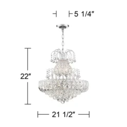 Vienna Full Spectrum Calylah Chrome Chandelier 21 1/2" Wide Modern Tiered Crystal 8-Light Fixture For Dining Room House Foyer Kitchen Island Entryway -Adesso Shop GUEST f5604dbf a79d 4da1 add0 9d697f523769