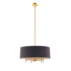 Presidio 5-Light Black Drum Shade Chandelier Gold/Black - Hampton Hill -Adesso Shop GUEST f5a9d414 4f1c 469d ac0b 44c14c3e2b00