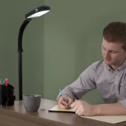 Adjustable Floor Lamp - 6ft Full Spectrum Natural Sunlight Lamp With Bendable Neck - Reading, Crafts, Esthetician Floor Light By Lavish Home (Black) -Adesso Shop GUEST f6812ec4 b08d 4682 a689 8c20e482ecdd