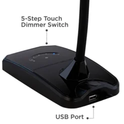 360 Lighting Ricky Modern Desk Lamp 13 3/4" High Black With USB Charging Port LED Gooseneck Touch On Off Dimmer For Bedroom Bedside Office House Desk -Adesso Shop GUEST f6c0af71 5cb5 4e86 a624 863844c97f0a