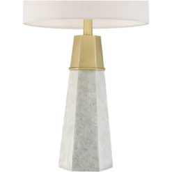 360 Lighting Julie Modern Table Lamps 27 1/2" Tall Set Of 2 Faux Marble Gold Tapered Column Fabric Drum Shade For Bedroom Living Room Bedside Office -Adesso Shop GUEST f72794af 1d28 4123 850a d6d9f51b186e