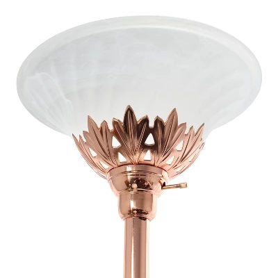 3 Light Floor Lamp With Scalloped Glass Shade Rose Gold - Elegant Designs 3 3 Light Floor Lamp With Scalloped Glass Shade Rose Gold - Elegant Designs - Image 3