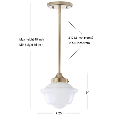 7.2" Adjustable Metal/Glass Kurtz Drop Pendant (Includes Energy Efficient Light Bulb) - JONATHAN Y 3 7.2" Adjustable Metal/Glass Kurtz Drop Pendant (Includes Energy Efficient Light Bulb) - JONATHAN Y - Image 3