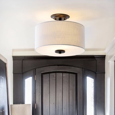 15" Metal Marc Semi Flush Mount (Includes Energy Efficient Light Bulb) Black - JONATHAN Y 4 15" Metal Marc Semi Flush Mount (Includes Energy Efficient Light Bulb) Black - JONATHAN Y - Image 4