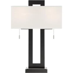 360 Lighting Neil Modern Table Lamp With White Marble Riser 26" High Two Tone USB Charging Port Rectangular Shade Bedroom For Bedroom Living Room Desk -Adesso Shop GUEST f9bba6c1 76e8 443d 8c57 7fd6c0901e32 1