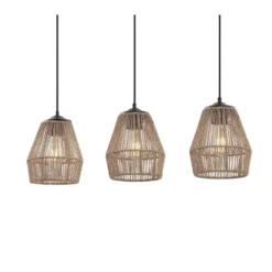 30" LED 3-Light Seagrass/Metal Ibiza Island Coastal Pendant Oil Rubbed Bronze/Natural - JONATHAN Y -Adesso Shop GUEST faa795aa 7063 4208 b38a 55ec65e21afe