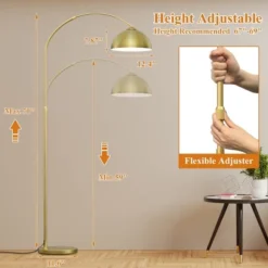 Frate Arc Floor Lamp For Reading Working, 90°Rotatable Metal Shade, 2 Colors Lampshades, Height Adjustable, 71 Inch(Bulb Not Included)-The Pop Home -Adesso Shop GUEST fabf1322 d5d1 4480 82cf 72b3b6409091