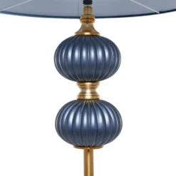 Fabric Floor Lamp With Drum Shade Blue - Olivia & May -Adesso Shop GUEST fb07cff5 a520 43ad 95ff 28a9c8057f12